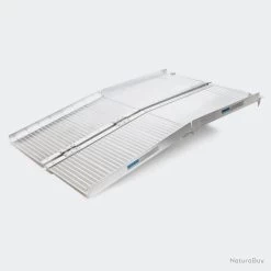 Lot De 2 Rampes Pour Fauteuil Roulant Pliante En Aluminium 305 X 72 Cm 270 Kg Maximum Gris 3416013