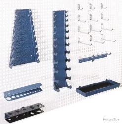 Crochets Et Suspensions Panneaux Perforés Heco HE145201BL 9 Crochets Et Suspensions Panneaux Perforés Heco HE145201BL -Des outils pour votre vie. 00010 Set de crochets et suspensions pour panneaux muraux perfores Heco HE145201BL