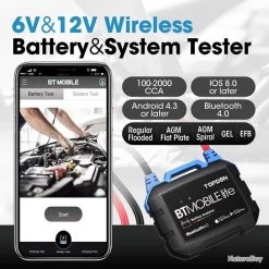 Testeur De Batterie Bluetooth Voiture 12 V Sans Fil 100-2000 CCA Pour Voiture, Moto Et ATV -Des outils pour votre vie. 00010 Testeur de batterie Bluetooth voiture 12 V sans fil 100 2000 CCA Pour voiture moto et ATV