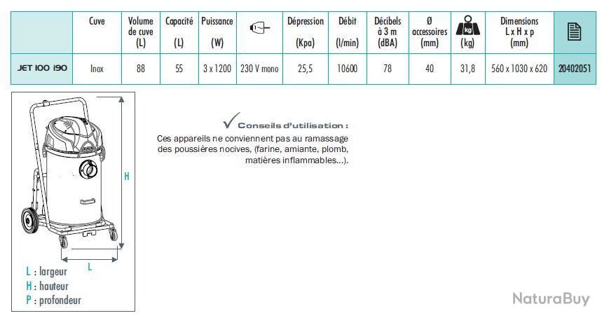 Aspirateur Cuve Inox 88l 3x1200w Avec Kit Gravats Jet 100 I90 Sidamo 2 Aspirateur Cuve Inox 88l 3x1200w Avec Kit Gravats Jet 100 I90 Sidamo – Image 2