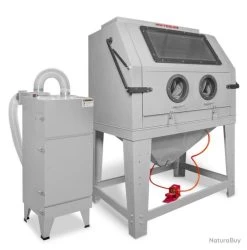 Cabine De Sablage Pro Avec Aspiration Cyclonique Externe 990 L MW-Tools CAT990FC