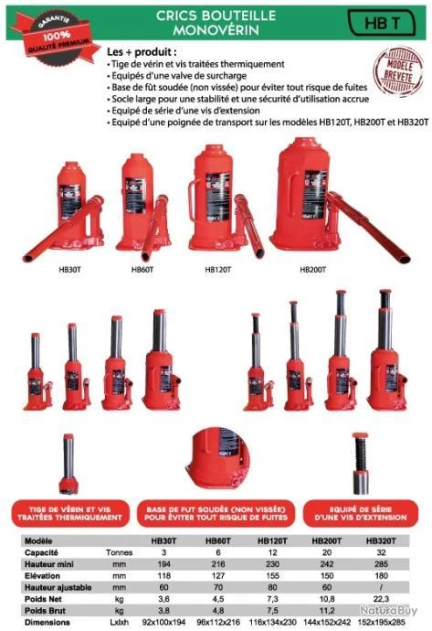 Cric Bouteille Monovérin 3 Tonnes 118 Mm HB30T Stockman 2 Cric Bouteille Monovérin 3 Tonnes 118 Mm HB30T Stockman – Image 2