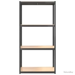 Étagères à 4 Niveaux 2pcs Anthracite Acier Et Bois D'ingénierie -Des outils pour votre vie. 00011 Etageres a 4 niveaux 2pcs Anthracite Acier et bois d ingenierie