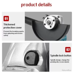 Meuleuse Angle Drillpro Batterie Lithium Diamètre 125 Mm Bleu Noir Puissante Haute Qualité Brushless 21 Meuleuse Angle Drillpro Batterie Lithium Diamètre 125 Mm Bleu Noir Puissante Haute Qualité Brushless -Des outils pour votre vie. 00011 Meuleuse Angle Drillpro Batterie Lithium Diametre 125 mm Bleu Noir Puissante Haute Qualite brushless