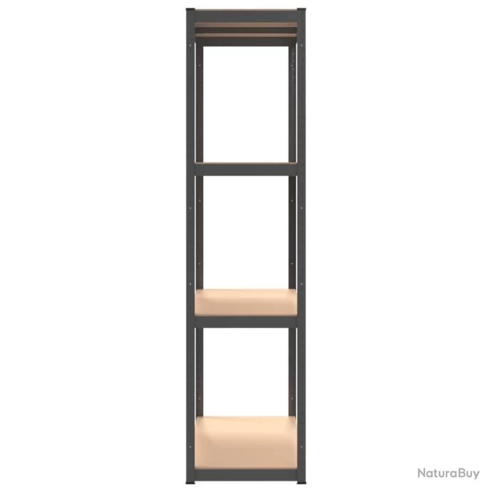 Étagères à 4 Niveaux 4pcs Anthracite Acier Et Bois D'ingénierie 6 Étagères à 4 Niveaux 4pcs Anthracite Acier Et Bois D'ingénierie – Image 6