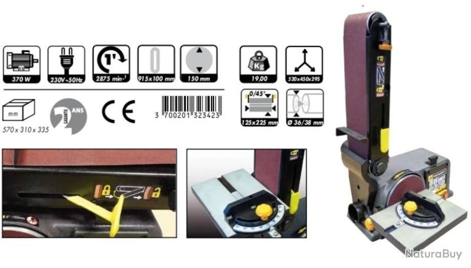 Combiné Ponceur 914x100mm 450W ENERGYSand 150 Peugeot 3 Combiné Ponceur 914x100mm 450W ENERGYSand 150 Peugeot – Image 3