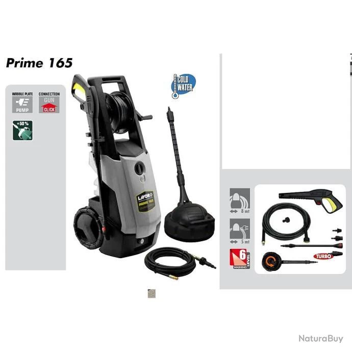 Nettoyeur Haute Pression Pro 165 Bars 2500W 510L/h + Enrouleur PRIME 165 Lavor 1 Nettoyeur Haute Pression Pro 165 Bars 2500W 510L/h + Enrouleur PRIME 165 Lavor