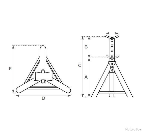 Paire De Chandelles De Calage 1500 Kg Hauteur Maxi. 660 Mm SN15B Stockman 2 Paire De Chandelles De Calage 1500 Kg Hauteur Maxi. 660 Mm SN15B Stockman – Image 2