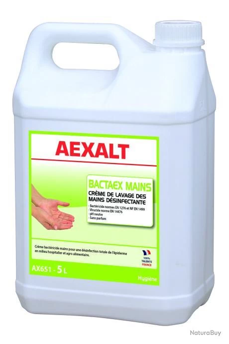Bidon De 5 L Solution Lavante Et Désinfectante BACTAEX CRÈME MAINS Aexalt 2 Bidon De 5 L Solution Lavante Et Désinfectante BACTAEX CRÈME MAINS Aexalt – Image 2