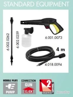 Nettoyeur Haute Pression Eau Froide 1700 W 120 Bar Ninja 120 Lavor 5 Nettoyeur Haute Pression Eau Froide 1700 W 120 Bar Ninja 120 Lavor -Des outils pour votre vie. 00015 Nettoyeur haute pression Eau froide 1700 W 120 bar Ninja 120 Lavor