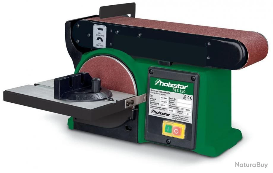 Ponceuse à Bande Et à Disque 100x915mm Dia.150 Mm 0,4kW 230V Holzstar BTS150 1 Ponceuse à Bande Et à Disque 100x915mm Dia.150 Mm 0,4kW 230V Holzstar BTS150