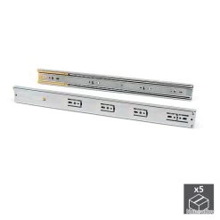 Kit De 5 Paires De Coulisses Pour Tiroirs, à Billes, 45 X 300 Mm, Sortie Totale, Fermeture Amortie,