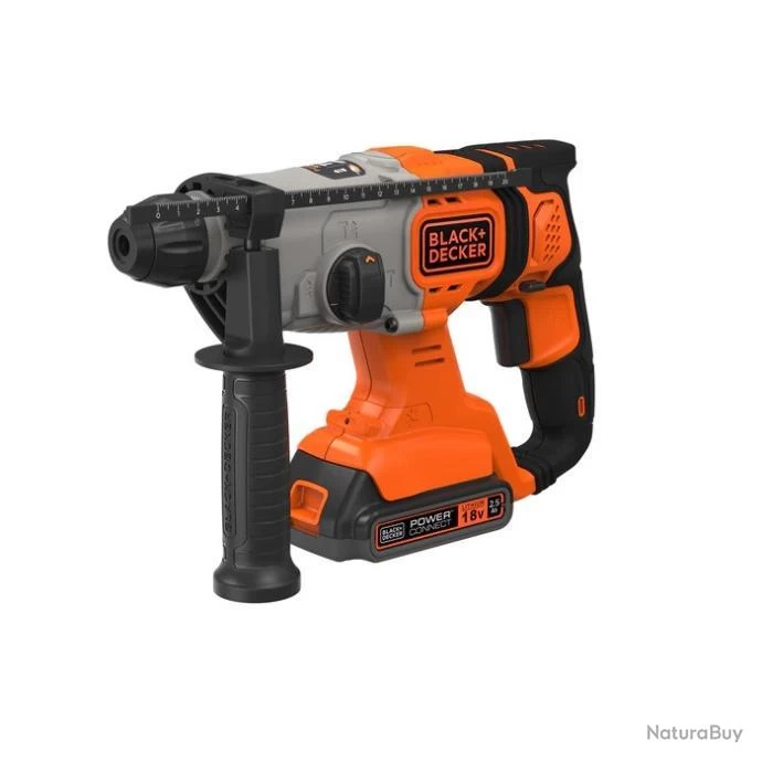 Black & Decker Perforateur Burineur à Batterie SDS-Plus 18V 2x2.5Ah 1,2J En Coffret BCD900E2K Black And Decker 2 Black & Decker Perforateur Burineur à Batterie SDS-Plus 18V 2x2.5Ah 1,2J En Coffret BCD900E2K Black And Decker – Image 2