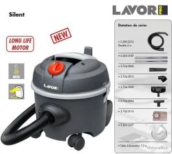 Pro - Aspirateur Poussières Silencieux 800W 12L 44l/s 24kPa SILENT Lavor