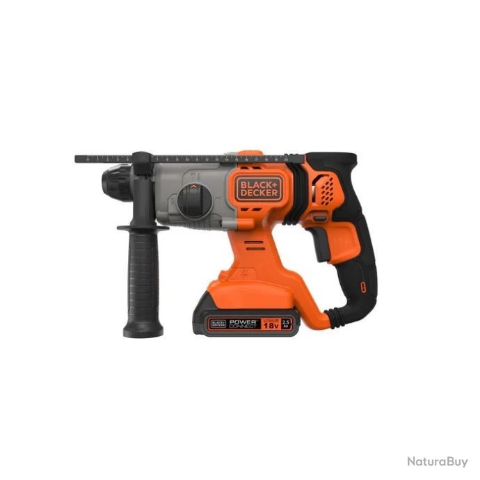 Black & Decker Perforateur Burineur à Batterie SDS-Plus 18V 2x2.5Ah 1,2J En Coffret BCD900E2K Black And Decker 3 Black & Decker Perforateur Burineur à Batterie SDS-Plus 18V 2x2.5Ah 1,2J En Coffret BCD900E2K Black And Decker – Image 3
