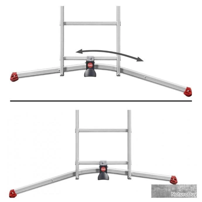 Echelle 3 Plans Hailo Profilot Transformable 3x9 Marches Alu, 6,60m, Rattrapage De Niveau 15cm En Pe 3 Echelle 3 Plans Hailo Profilot Transformable 3x9 Marches Alu, 6,60m, Rattrapage De Niveau 15cm En Pe – Image 3