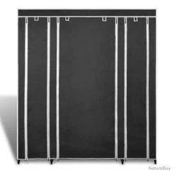 Armoires Penderie étagère Tissu Non-tissé Noir Hauteur 180 Cm Entrée Chambre Camping Re Camping 200 -Des outils pour votre vie. 00023 Armoires penderie etagere tissu non tisse noir hauteur 180 cm entree chambre camping re camping 200