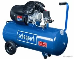 Compresseur à 2 Cylindres Lubrifié 50L 2200W 10bars HC53DC Scheppach -Des outils pour votre vie. 00023 Compresseur a 2 cylindres lubrifie 50L 2200W 10bars HC53DC Scheppach