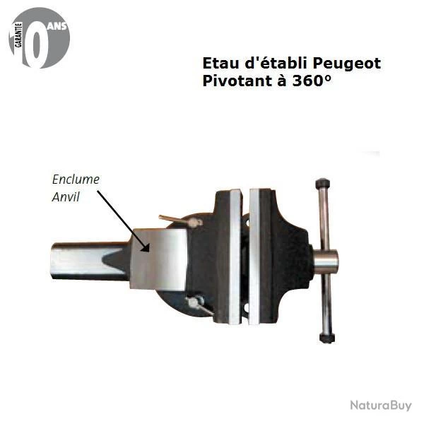 Etau D'établi Pivotant 125 Mm EBT 125 Peugeot 2 Etau D'établi Pivotant 125 Mm EBT 125 Peugeot – Image 2
