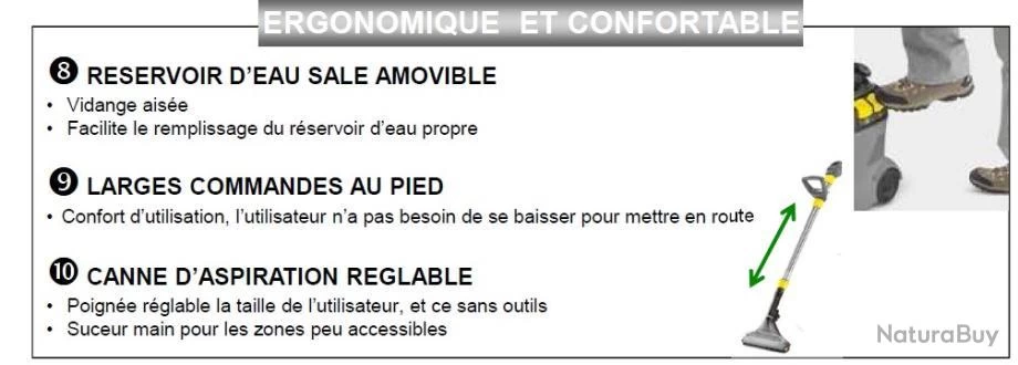 Kärcher Injecteur/Extracteur 1250W 25m²/h Puzzi 10/1 Karcher 3 Kärcher Injecteur/Extracteur 1250W 25m²/h Puzzi 10/1 Karcher – Image 3