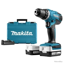 Perceuse Visseuse Makita DF347DWE 14.4V Li-Ion 1,3Ah 30Nm, Mandrin Auto-serrant D10mm, 2 Vitesses, L