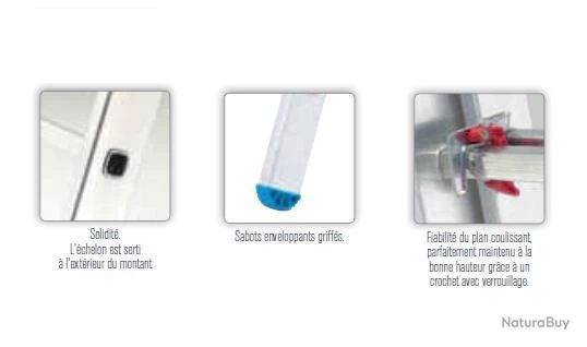 Tubesca - Echelle Coulisse à Main 2 Plans 10+10 échelons Haut. D'accès Max 5,69 Mm - STARLINE S+ Tub 4 Tubesca - Echelle Coulisse à Main 2 Plans 10+10 échelons Haut. D'accès Max 5,69 Mm - STARLINE S+ Tub – Image 4