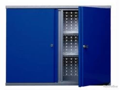 Armoire Murale 2 Portes 4 étagères 80 X 60 X 20 Cm - Bleu Marine Kupper